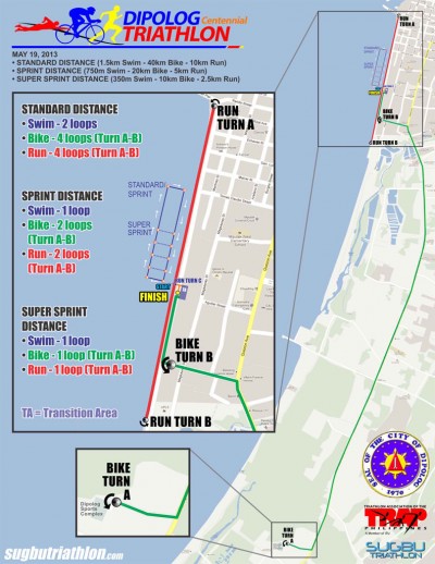 With my brain still sleeping at 5 AM, I tried to understand the course of the Dipolog Centennial Triathlon 2013...