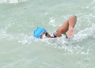 John Rueth swimming at Hunat Sugbu Triathlon, Oslob, Cebu